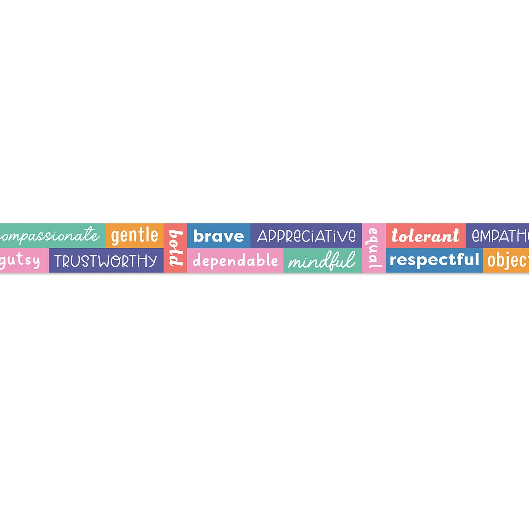 We Stick Together Positive Words Straight Bulletin Board Borders, 36 Feet Per Pack, 6 Packs - Loomini