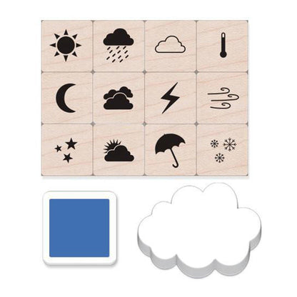 Weather Icons Stamps Mini Tub, 12 per Set, 2 Sets - Loomini
