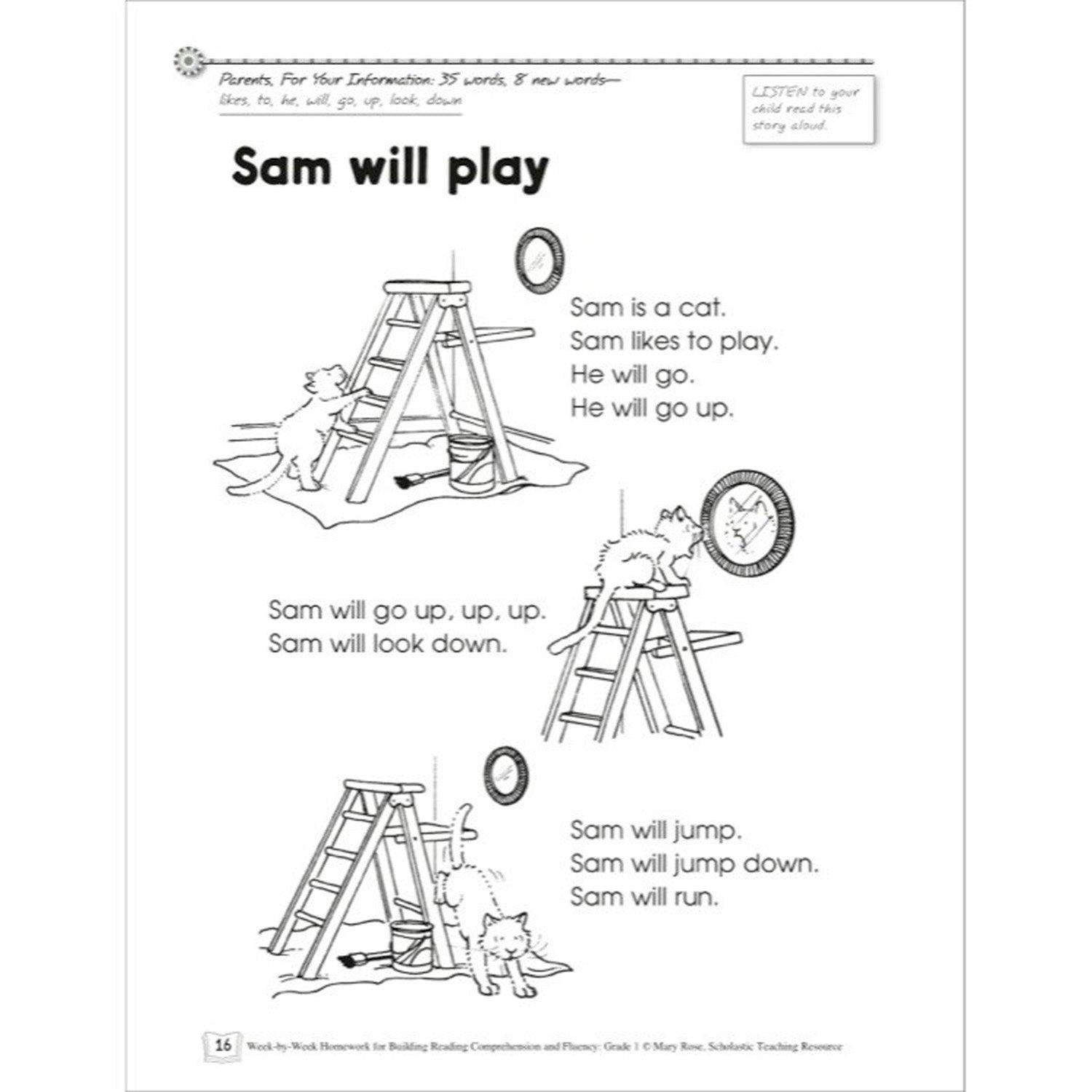 Week-by-Week Homework for Building Reading Comprehension & Fluency: Grade 1 - Loomini