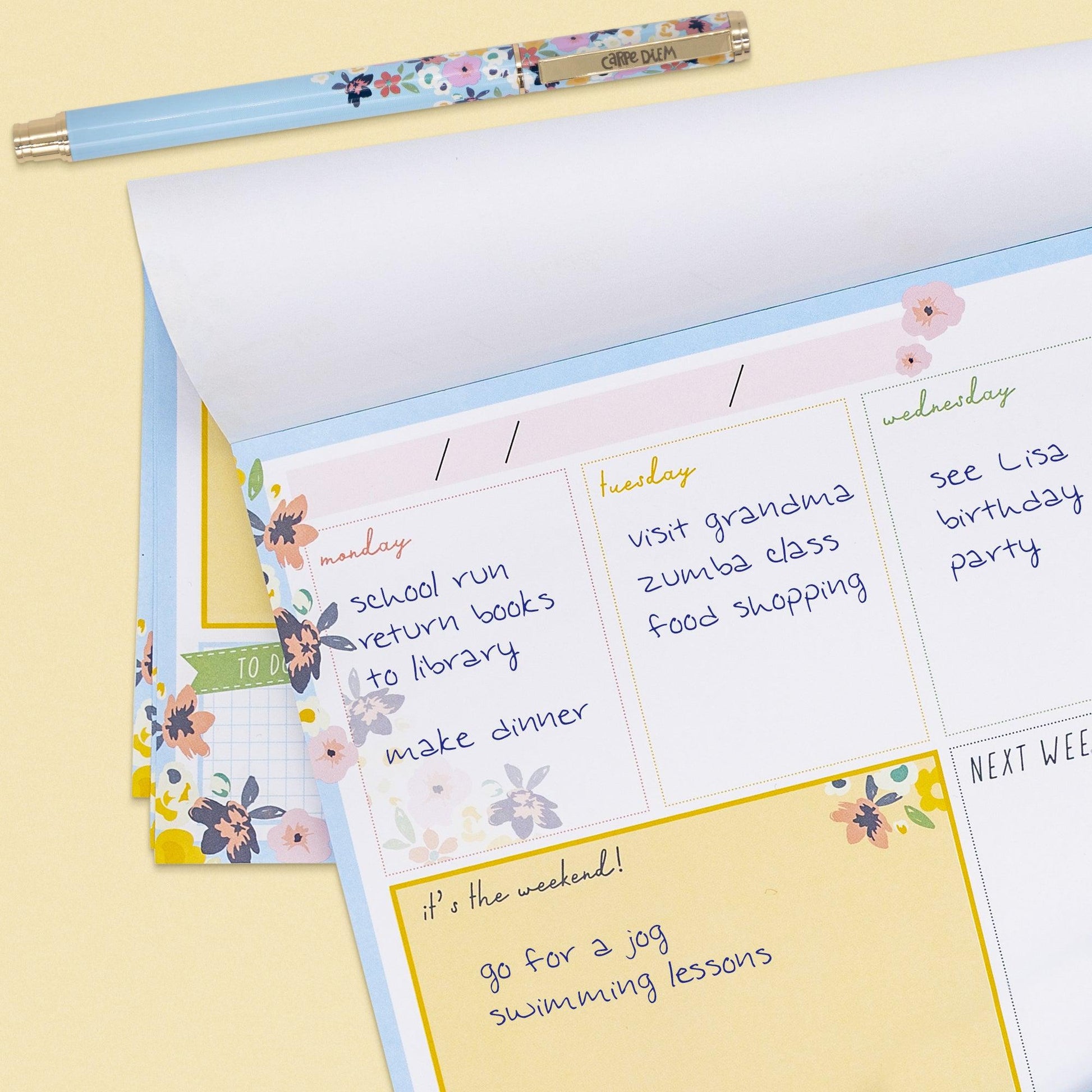 Weekly Planner Pad - Ditzy Floral - Pack 6 - Loomini