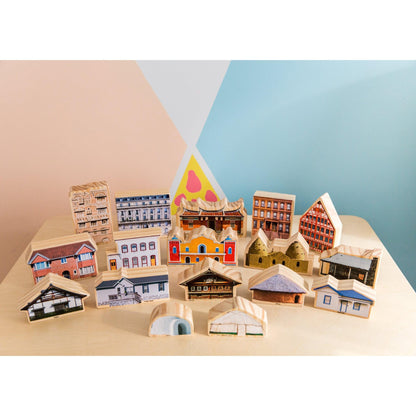 Where I Live? Wooden Blocks - Set of 17 - Ages 1+ - Loomini