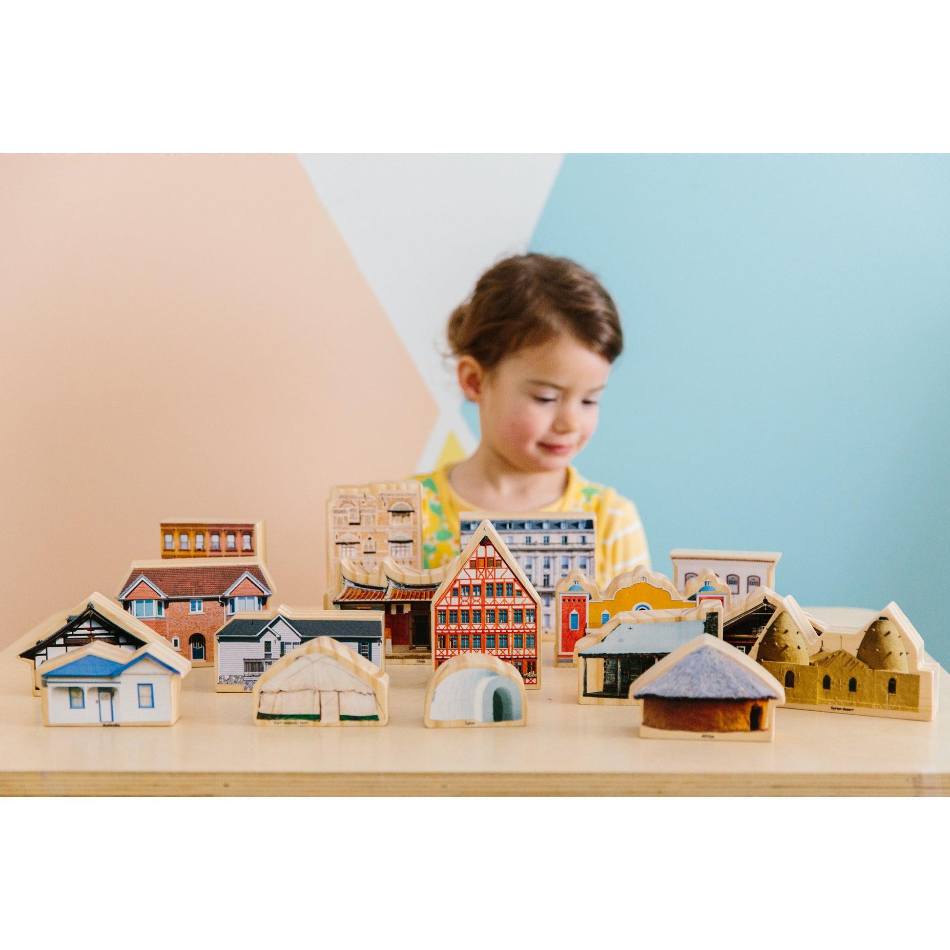 Where I Live? Wooden Blocks - Set of 17 - Ages 1+ - Loomini