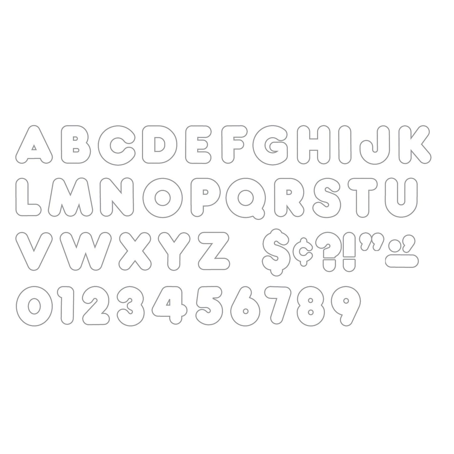 White 4" Casual Uppercase Ready Letters®, 6 Packs - Loomini