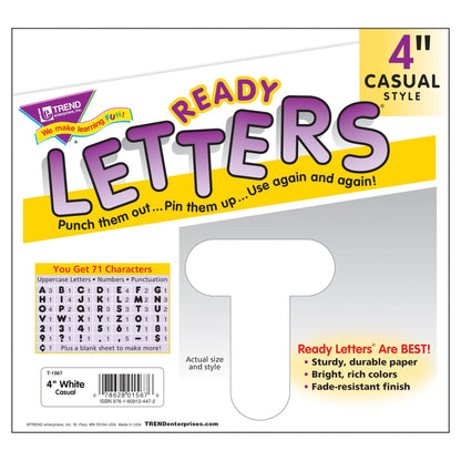 White 4" Casual Uppercase Ready Letters®, 6 Packs - Loomini