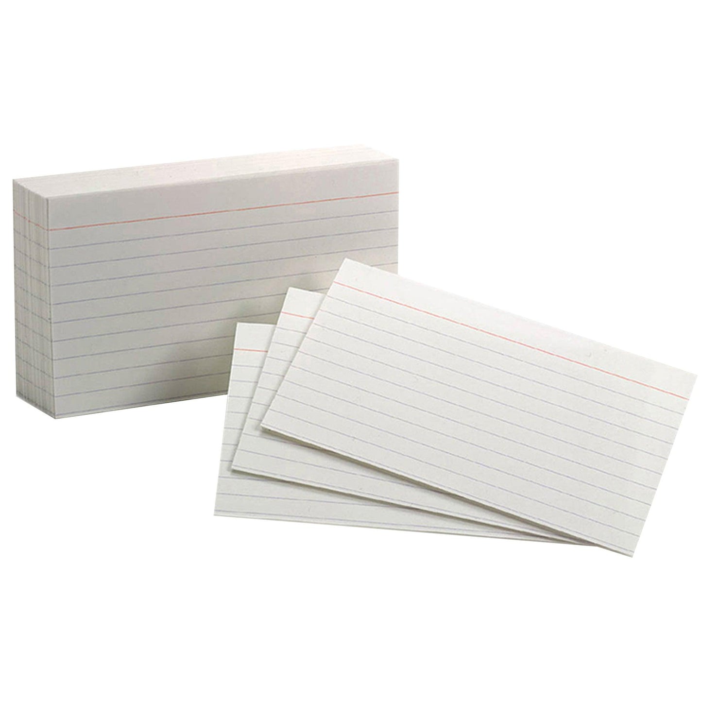 White Commercial Index Cards, 3" x 5", Ruled, 1000 Per Pack, 2 Packs - Loomini