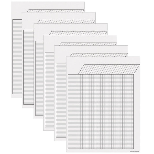 White Incentive Write-On/Wipe-Off Chart, Pack of 6 - Loomini