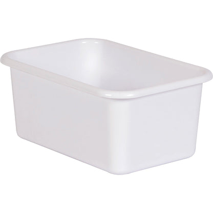 White Small Plastic Storage Bin, Pack of 6 - Loomini