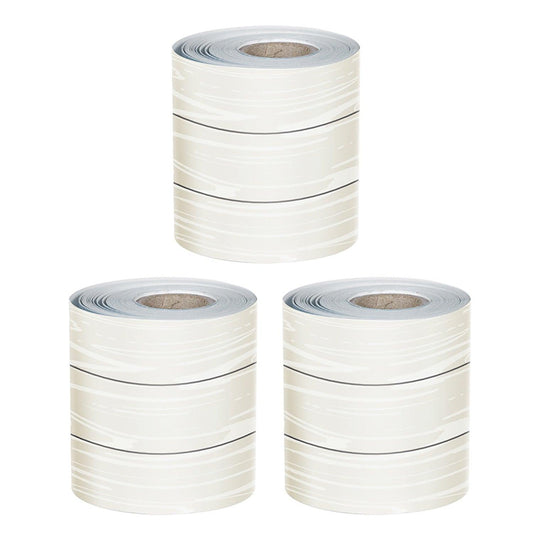 White Wood Grain Rolled Straight Borders, 65 Feet Per Roll, Pack of 3 - Loomini