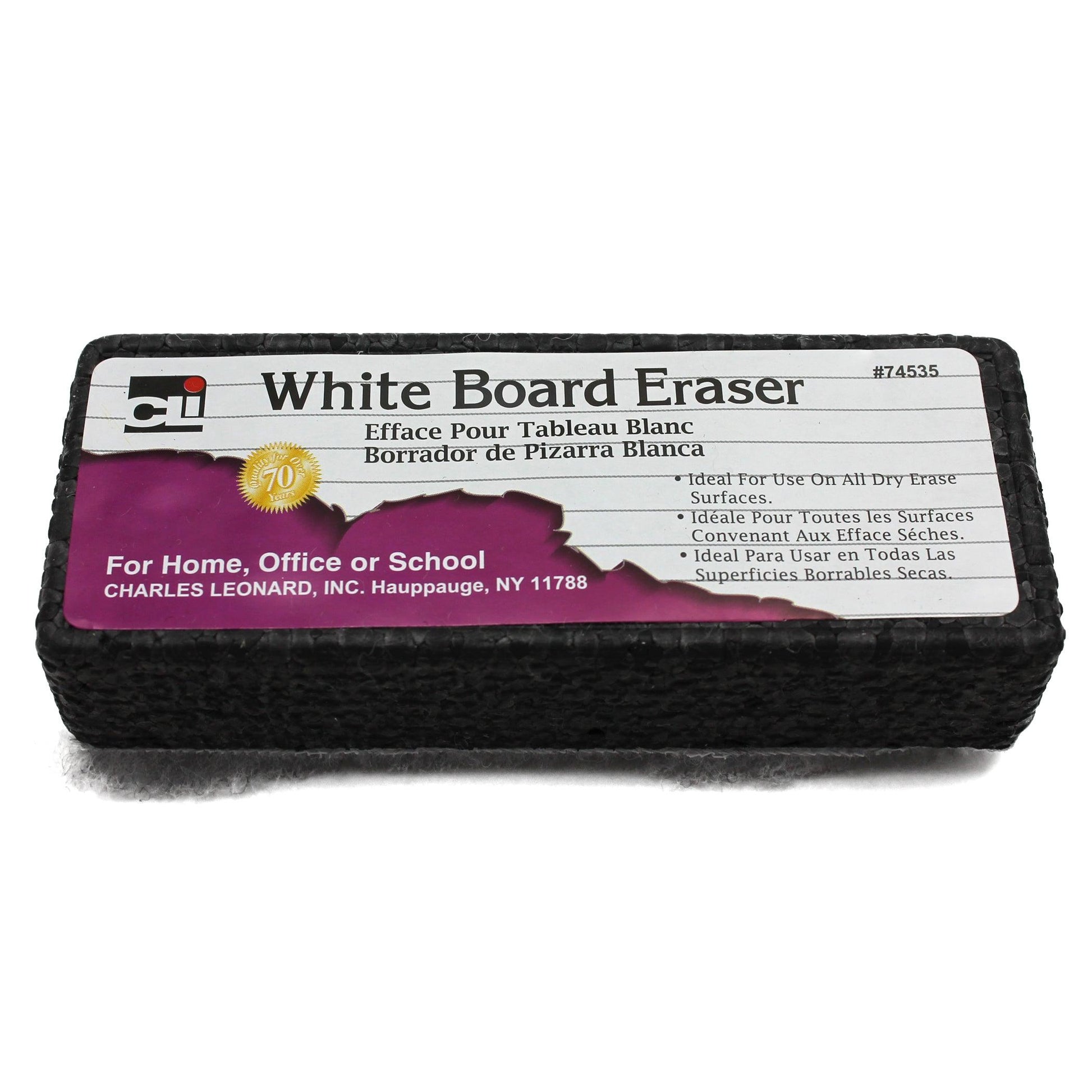 Whiteboard Eraser, Felt/Foam, Gray and Black, Pack of 6 - Loomini