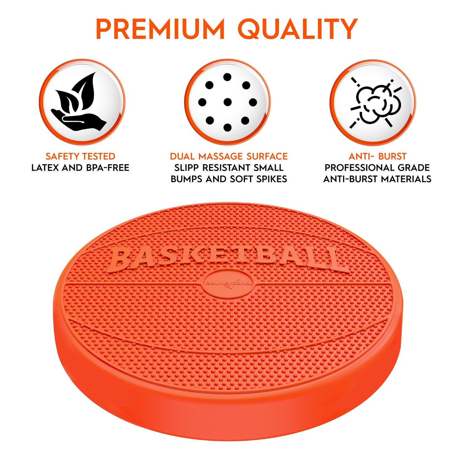 Wiggle Seat Sensory Cushion, Orange Basketball - Loomini