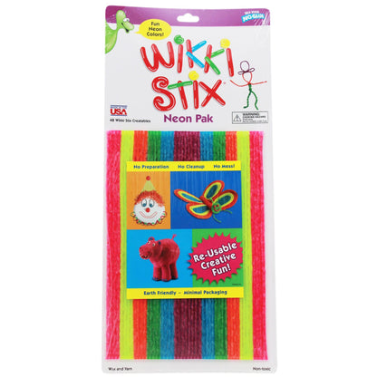 Wikki Stix®, Neon Colors, 8", 48 Per Pack, 3 Packs - Loomini