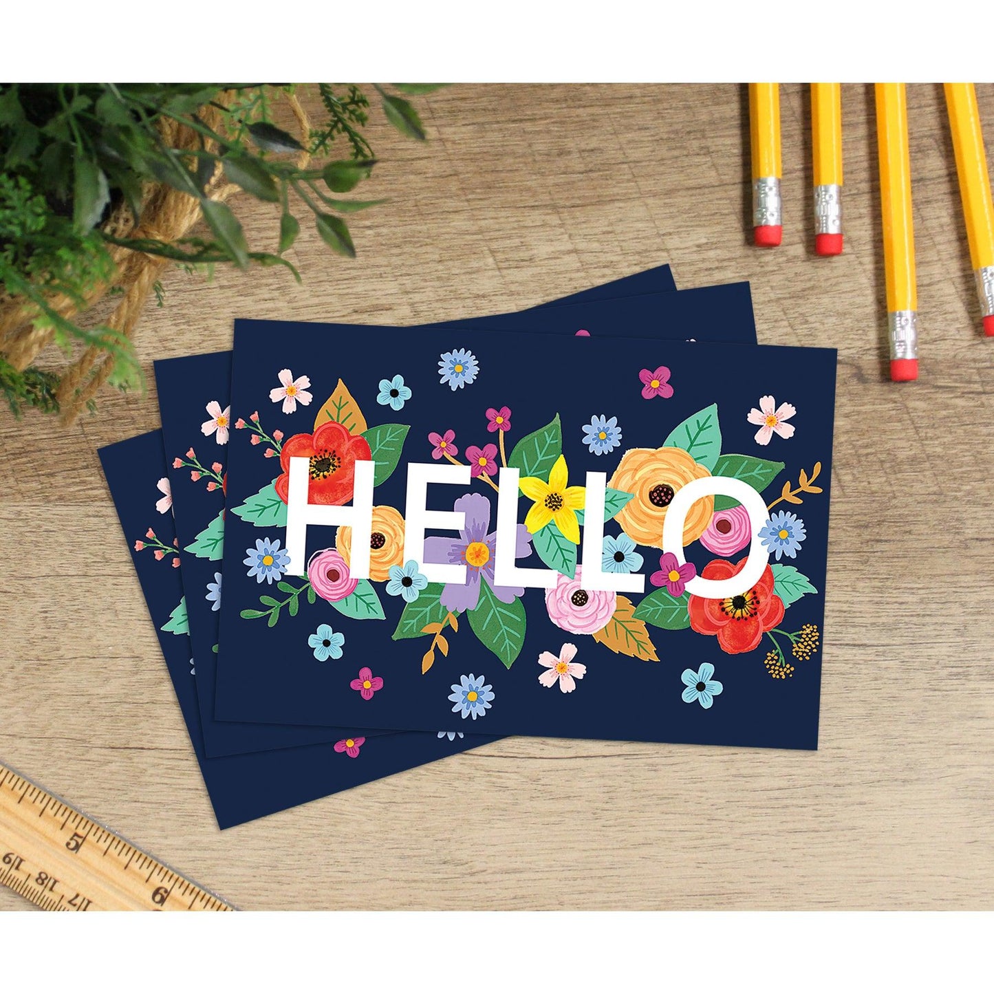 Wildflowers Hello Postcards, 30 Per Pack, 6 Packs - Loomini