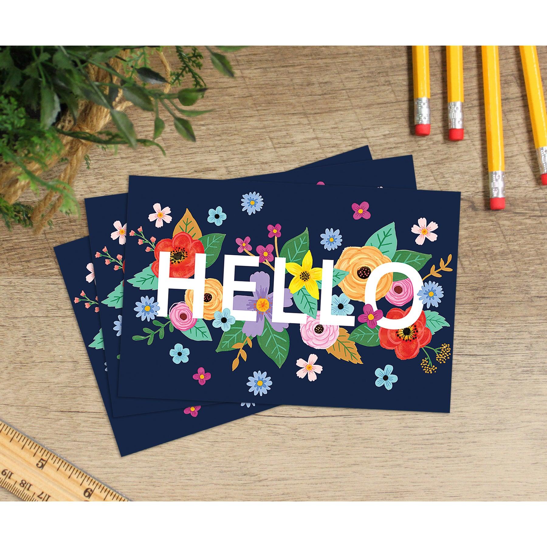 Wildflowers Hello Postcards, 30 Per Pack, 6 Packs - Loomini