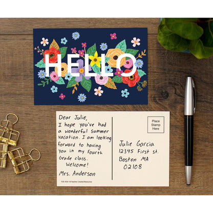 Wildflowers Hello Postcards, 30 Per Pack, 6 Packs - Loomini