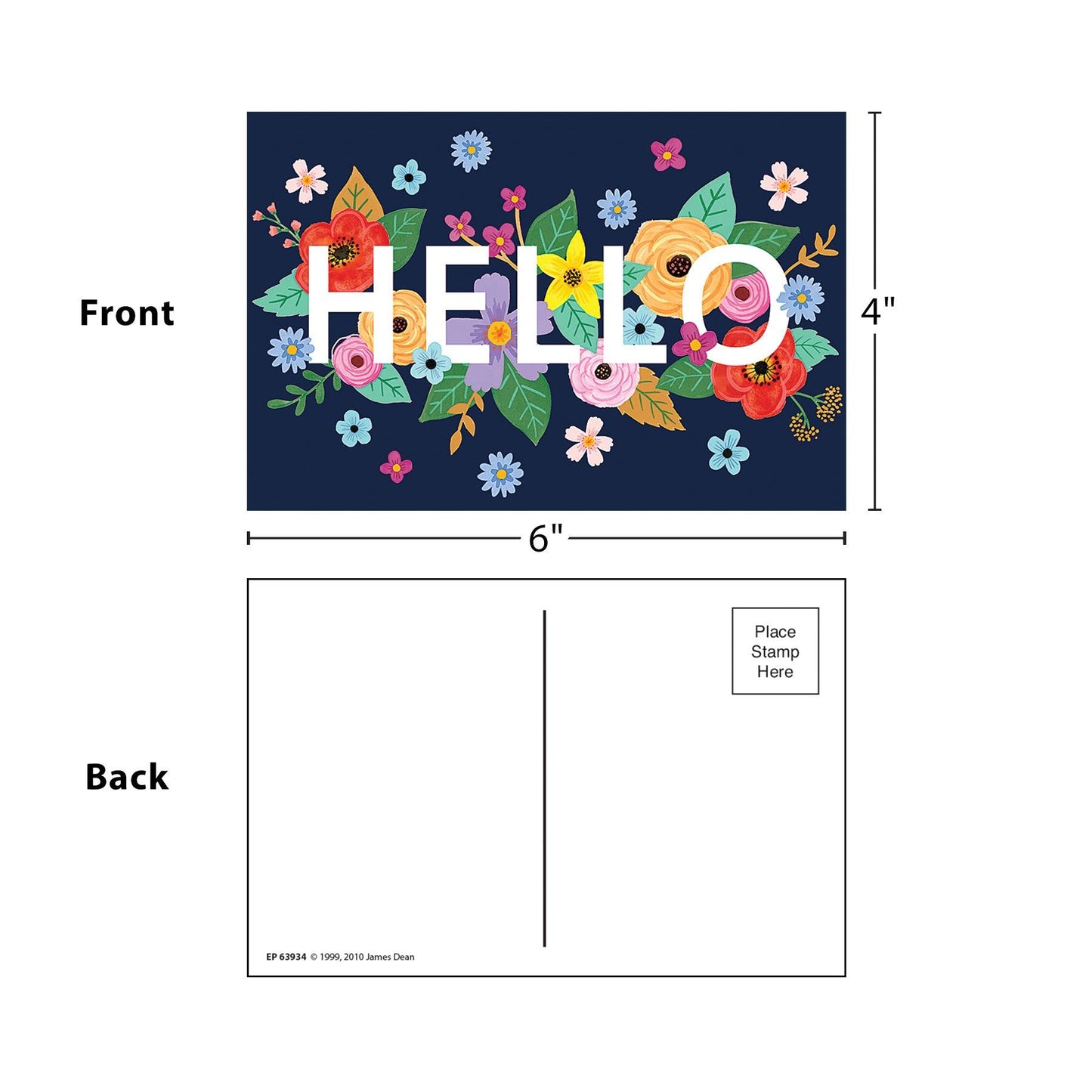 Wildflowers Hello Postcards, 30 Per Pack, 6 Packs - Loomini