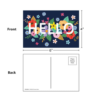 Wildflowers Hello Postcards, 30 Per Pack, 6 Packs - Loomini