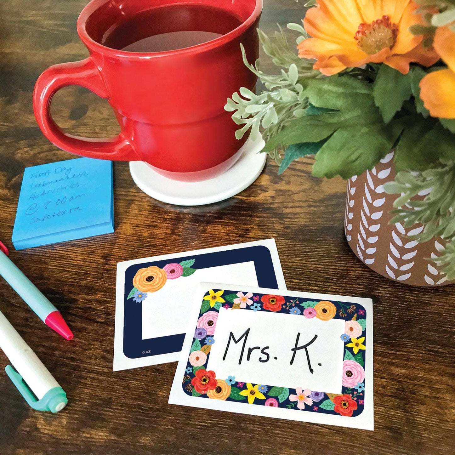 Wildflowers Name Tags/Labels - Multi-Pack, 36 Per Pack, 6 Packs - Loomini