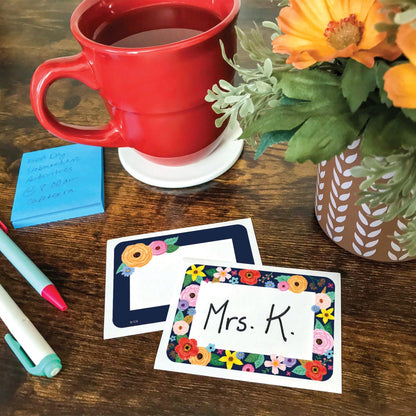 Wildflowers Name Tags/Labels - Multi-Pack, 36 Per Pack, 6 Packs - Loomini
