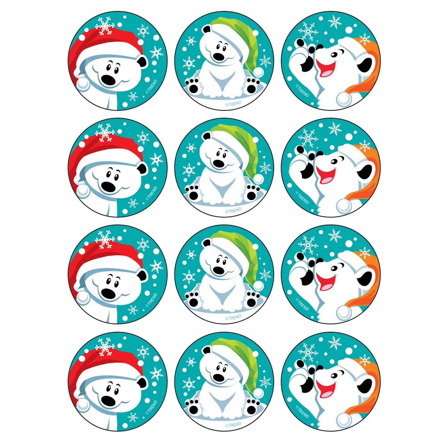 Winter Bears/PepBEARmint Stinky Stickers®, 48 Per Pack, 6 Packs - Loomini