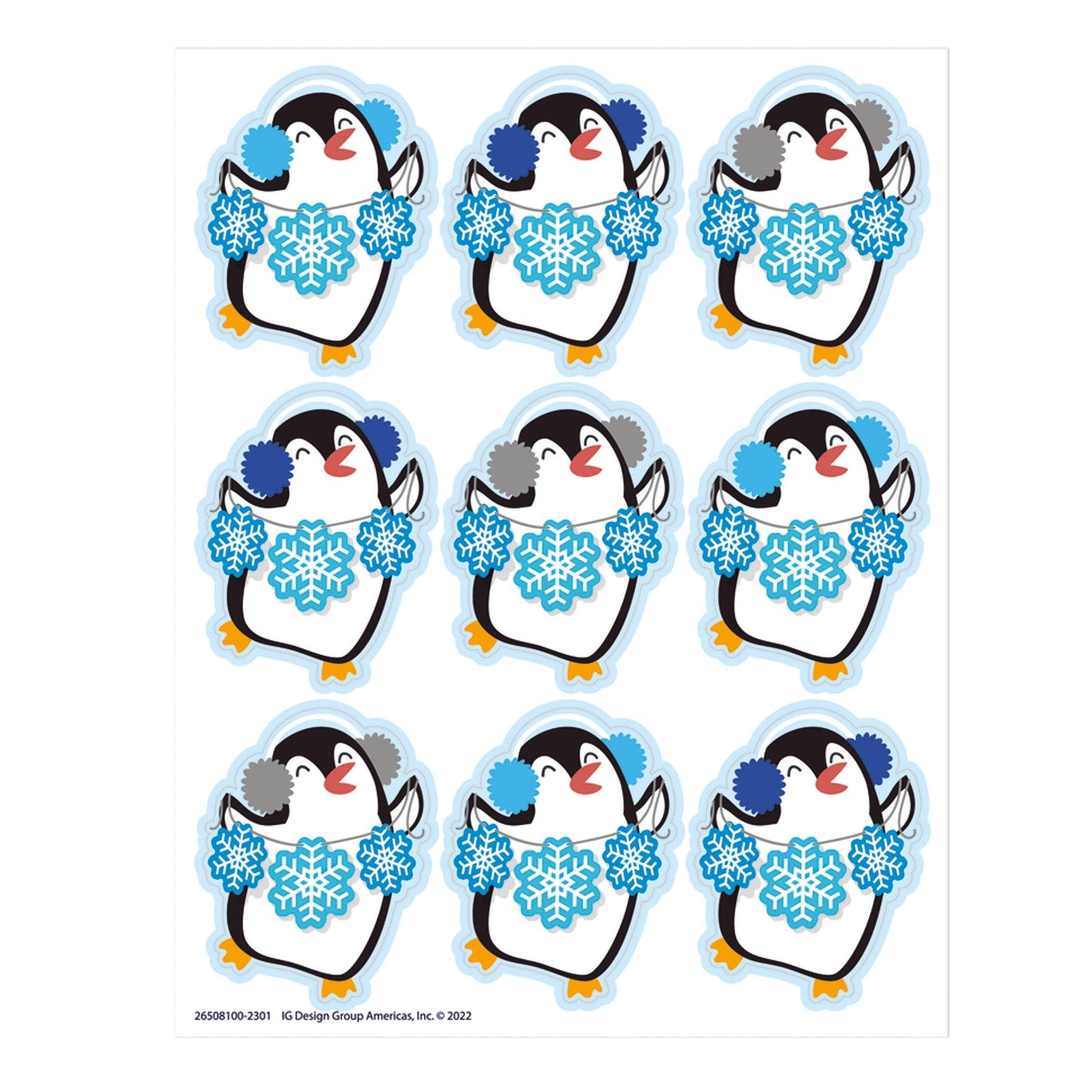 Winter Penguin Giant Stickers, 36 Per Pack, 12 Packs - Loomini