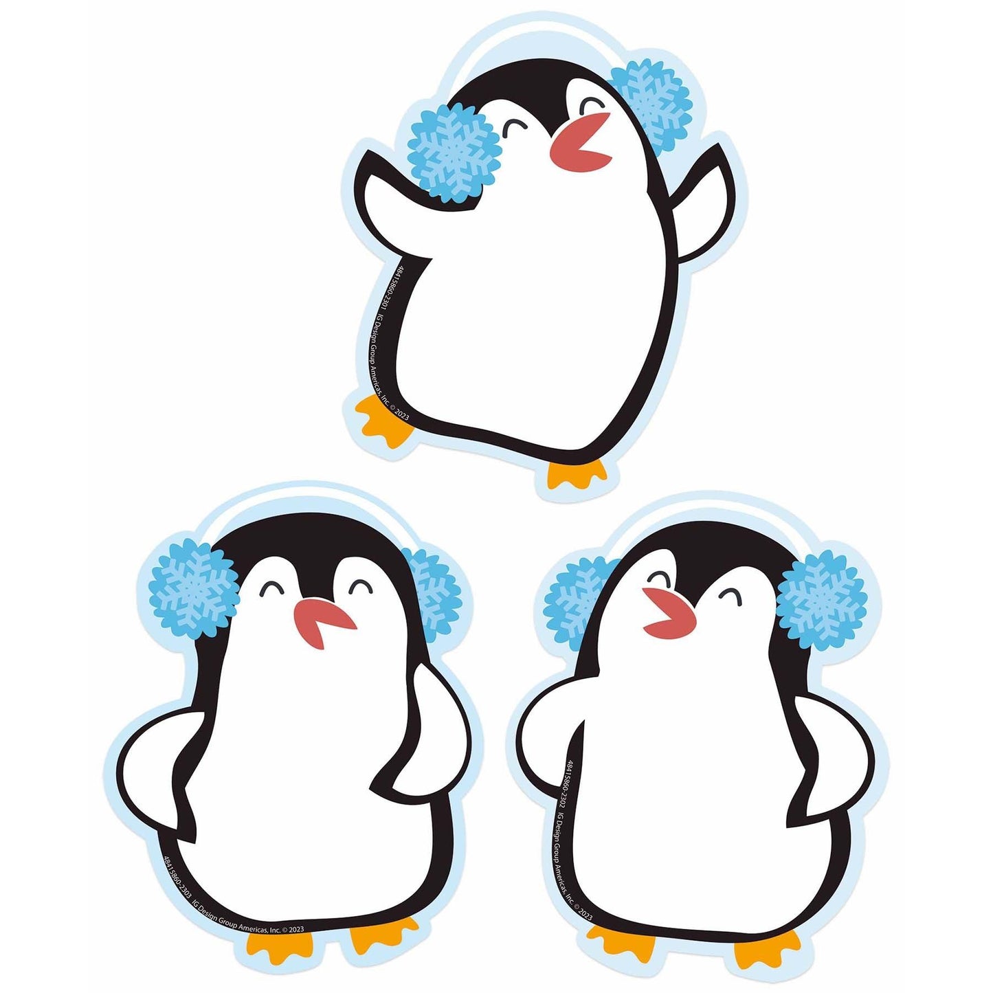 Winter Penguins Paper Cut-Outs, 36 Per Pack, 3 Packs - Loomini