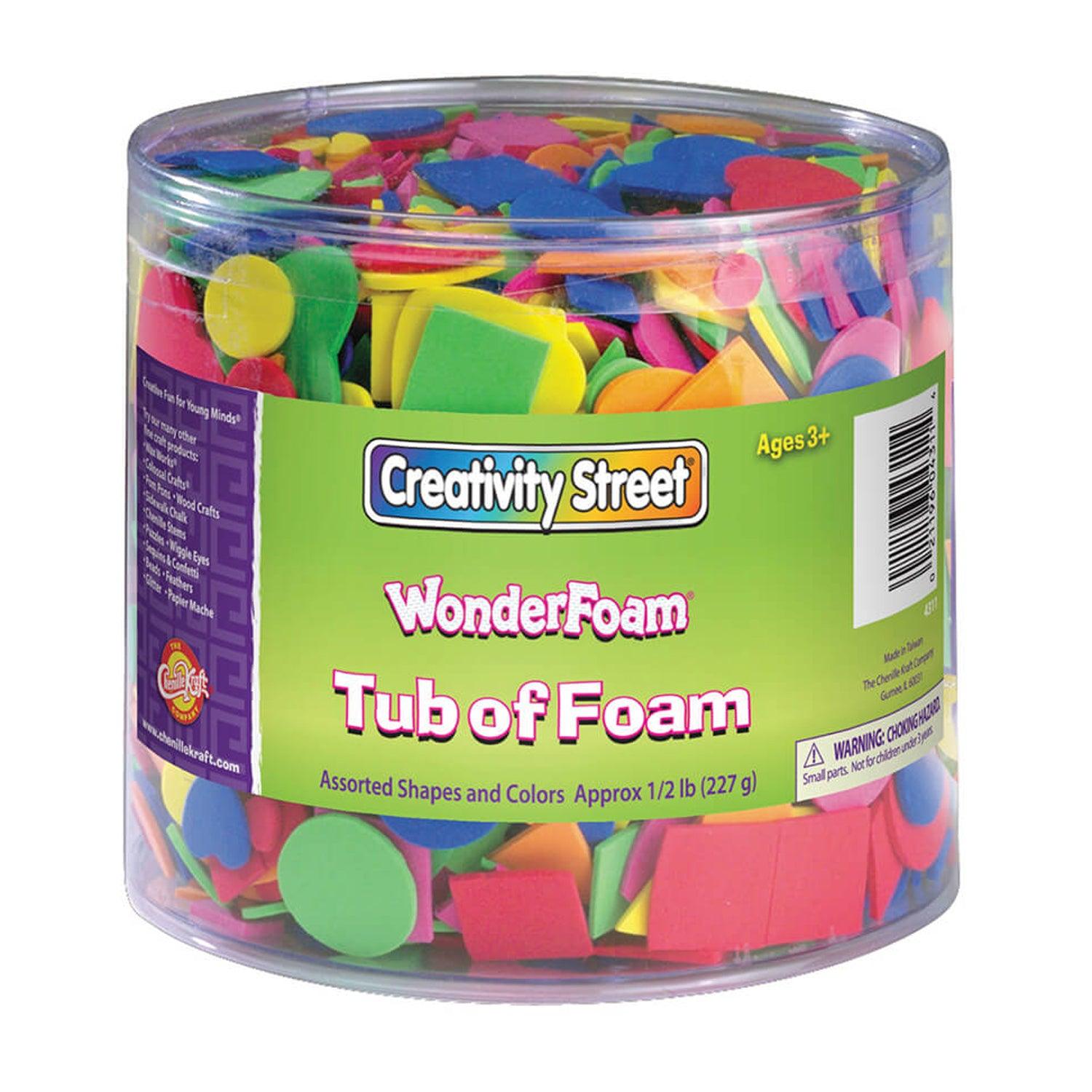 WonderFoam® Craft Tub, Foam Shapes, Assorted Sizes, 1/2 lb. - Loomini