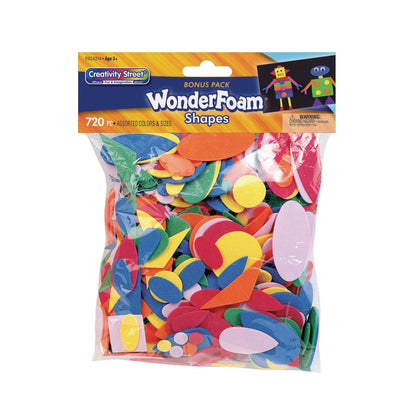 WonderFoam® Shapes, Assorted Sizes, 720 Pieces Per Pack, 3 Packs - Loomini