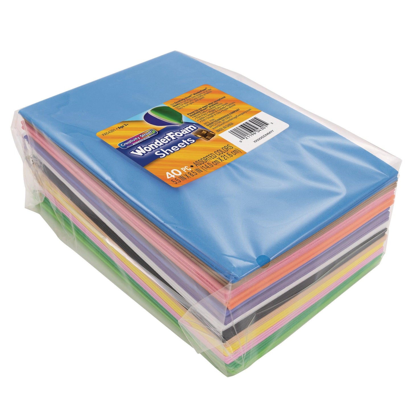 WonderFoam® Sheets, Assorted Colors, 5.5" x 8.5", 40 Sheets Per Pack, 3 Packs - Loomini
