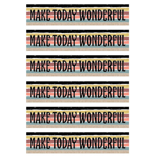 Wonderfully Wild Make Today Wonderful Banner, 8" x 39", Pack of 6 - Loomini