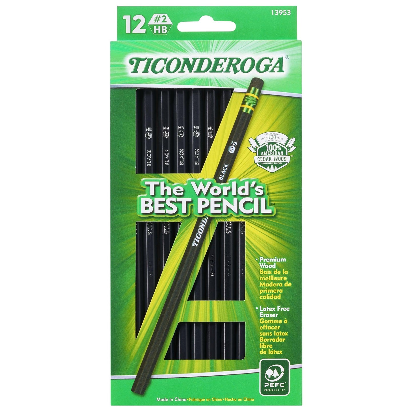 Wood-Cased Pencils, Black, 12 Per Pack, 3 Packs - Loomini