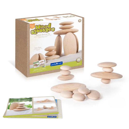 Wood Stackers - River Stones, 20 Pieces - Loomini