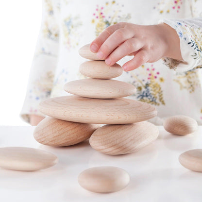 Wood Stackers - River Stones, 20 Pieces - Loomini