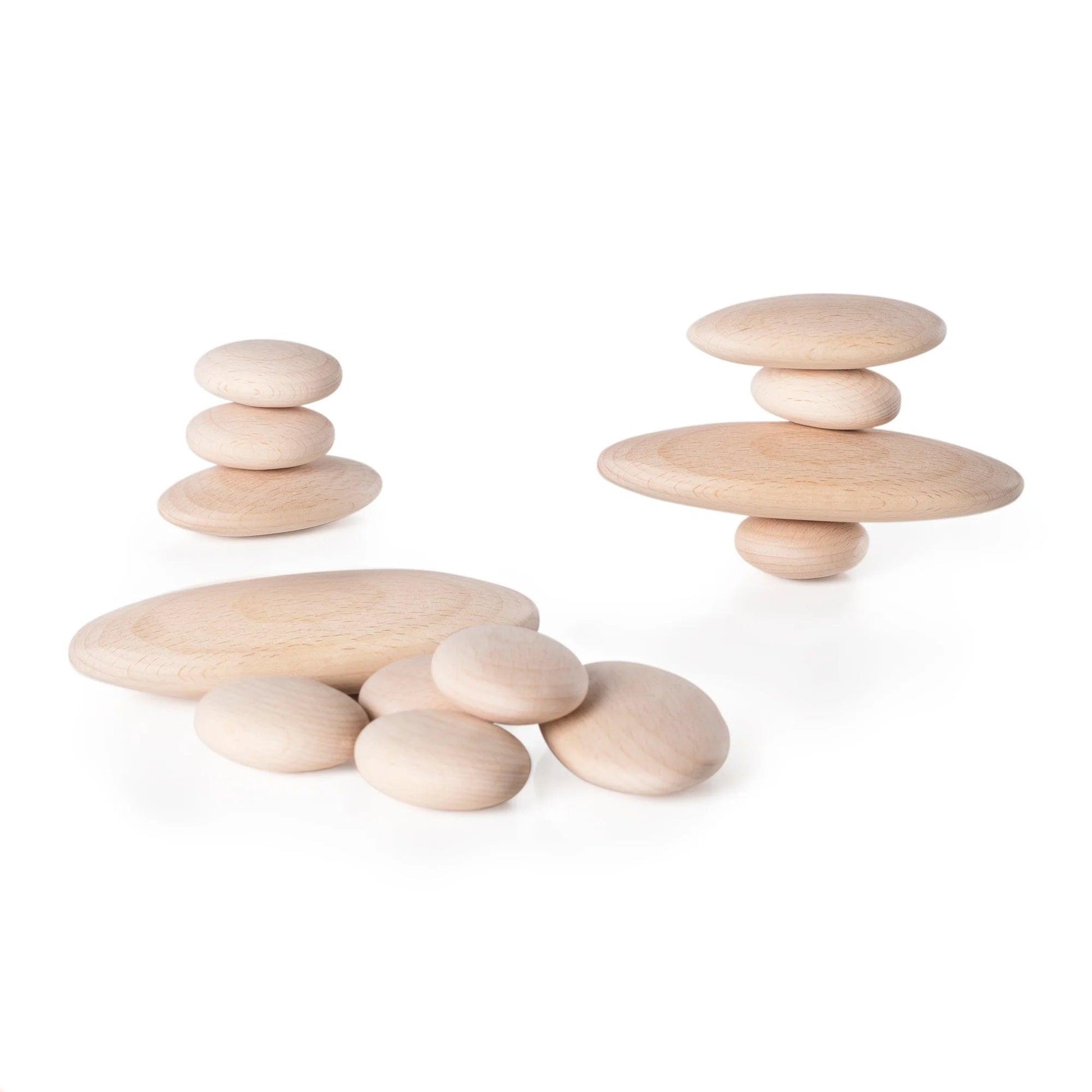 Wood Stackers - River Stones, 20 Pieces - Loomini