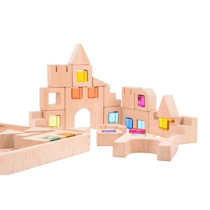 Wooden Building Gem Blocks - Loomini