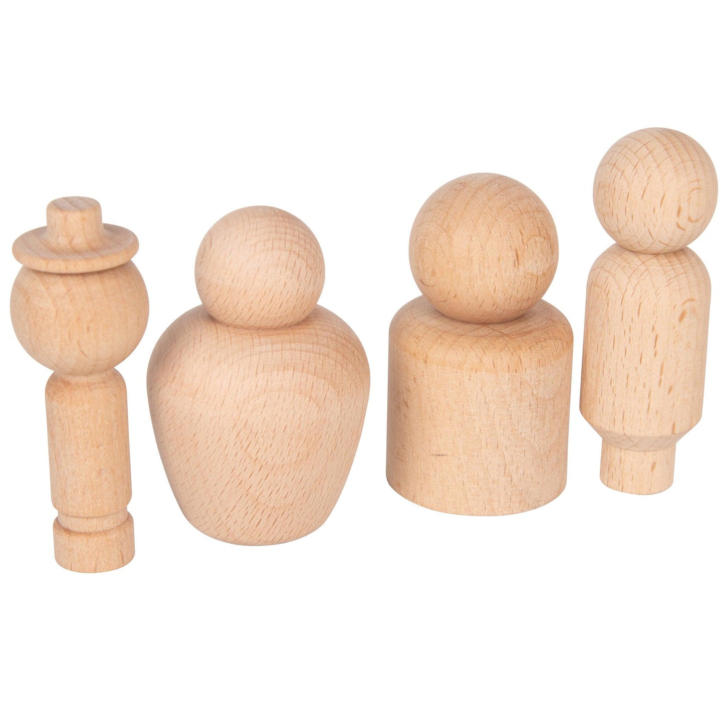 Wooden Community Figures - Set of 10 - For Ages 18m+ - Wooden Peg Dolls for Kids - 10 Different Shapes - Loose Parts Wooden Toys for Toddlers - Loomini