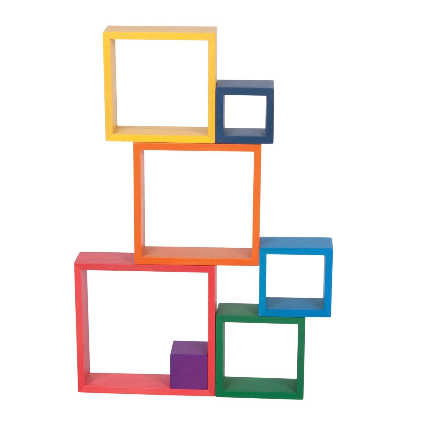 Wooden Rainbow Architect Squares - Set of 7 - Loomini