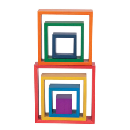 Wooden Rainbow Architect Squares - Set of 7 - Loomini
