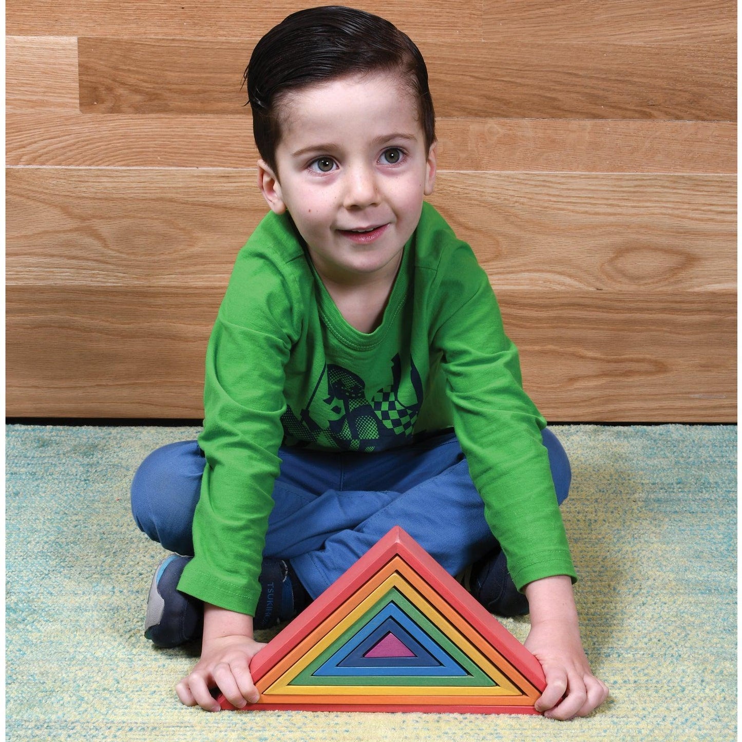 Wooden Rainbow Architect Triangles - Set of 7 - Loomini