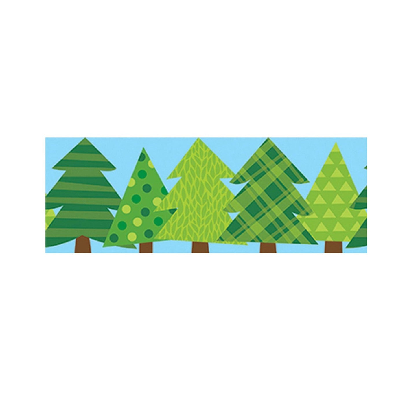 Woodland Friends Patterned Pine Trees EZ Border, 48 Feet Per Pack, 3 Packs - Loomini