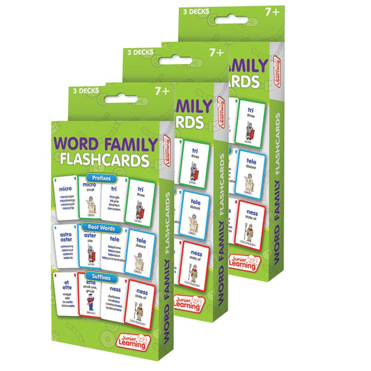 Word Families Flash Cards, 3 Decks Per Pack, 3 Packs - Loomini