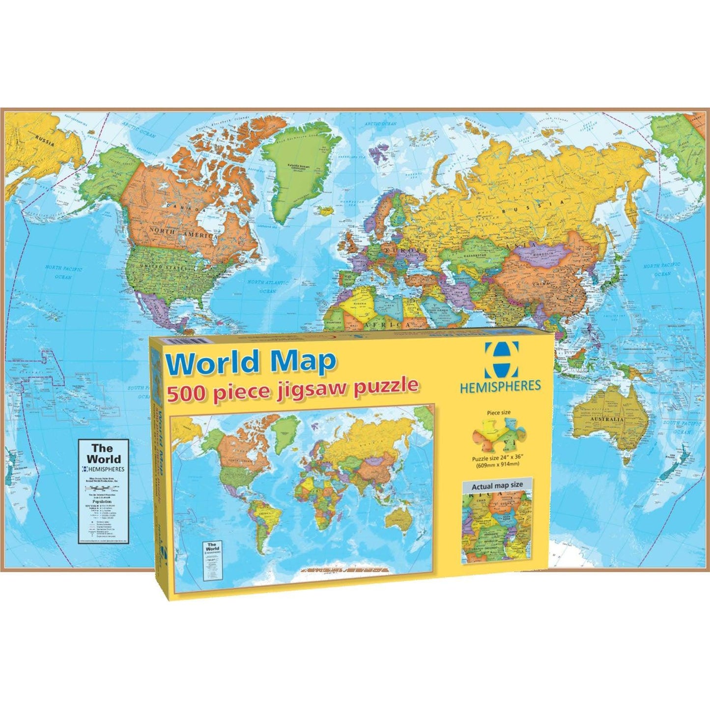 World Map Jigsaw Puzzle, 500 Pieces - Loomini