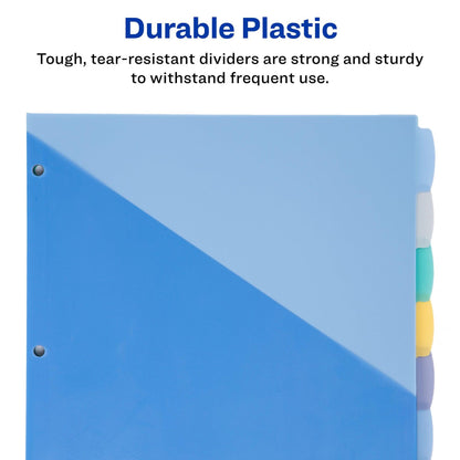 Write & Erase Pocket Plastic Dividers, 8-Tab Set, Multicolor, 3 Sets - Loomini