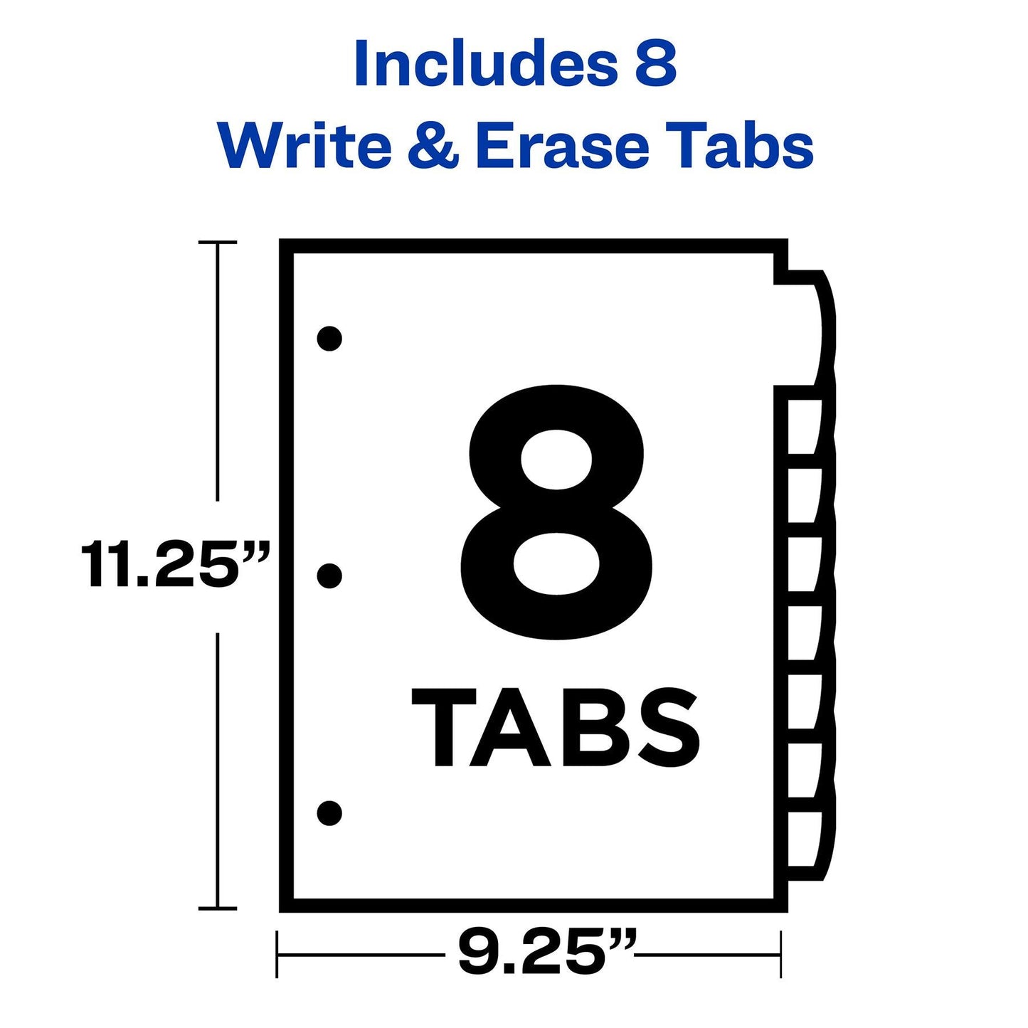 Write & Erase Pocket Plastic Dividers, 8-Tab Set, Multicolor, 3 Sets - Loomini