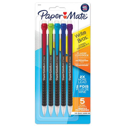 Write Bros® Mechanical Pencil, 0.7mm, Assorted, 5 Per Pack, 12 Packs - Loomini
