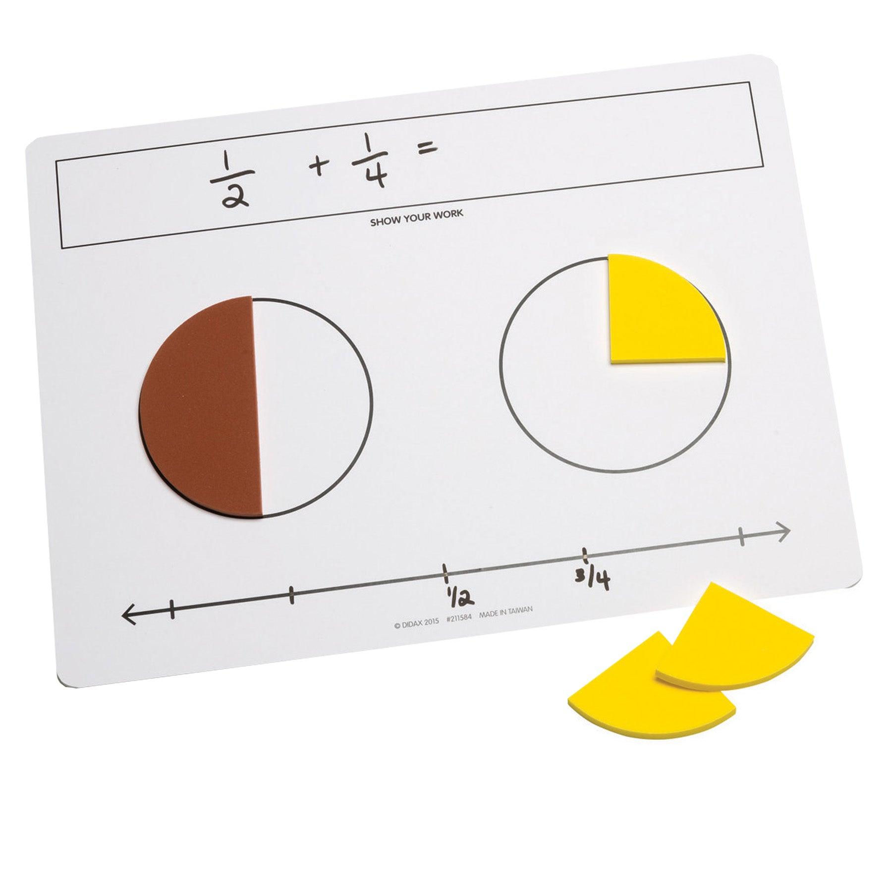 Write-On/Wipe-Off Fraction Mats, Set of 10 - Loomini