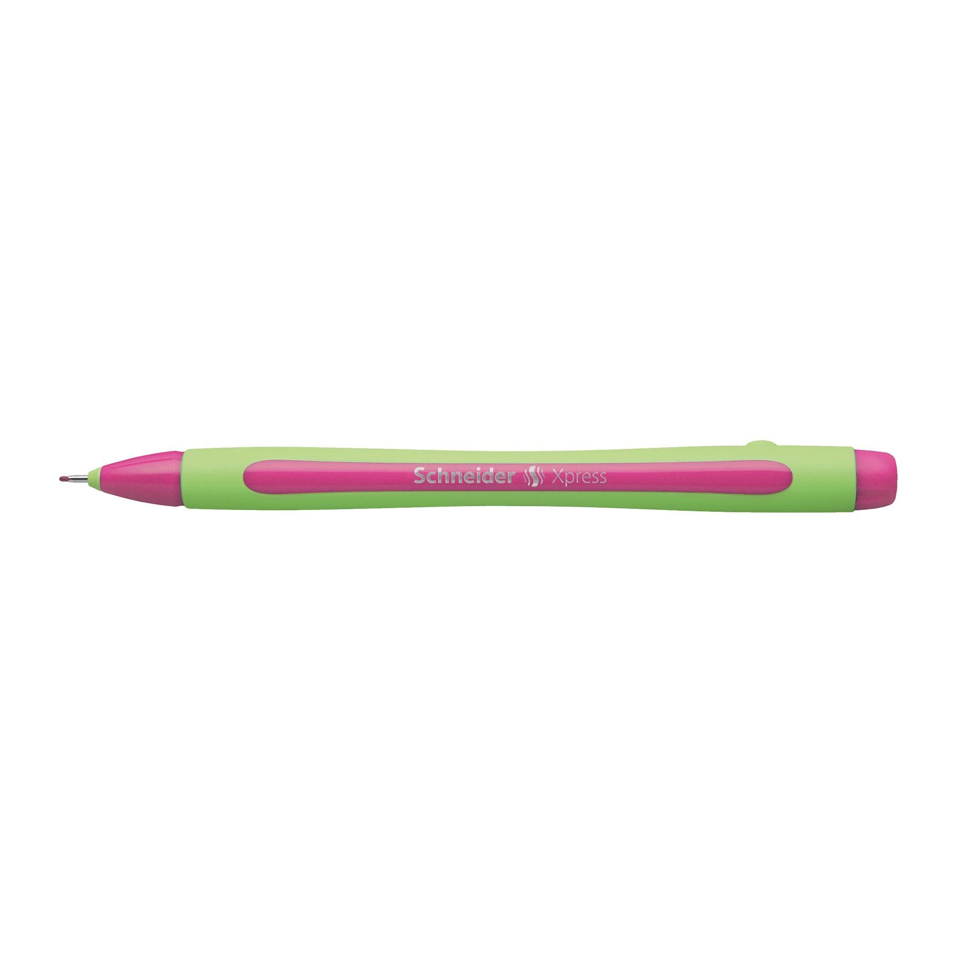 Xpress Fineliner Pen, Fiber Tip, 0.8 mm, Pink, Pack of 10 - Loomini