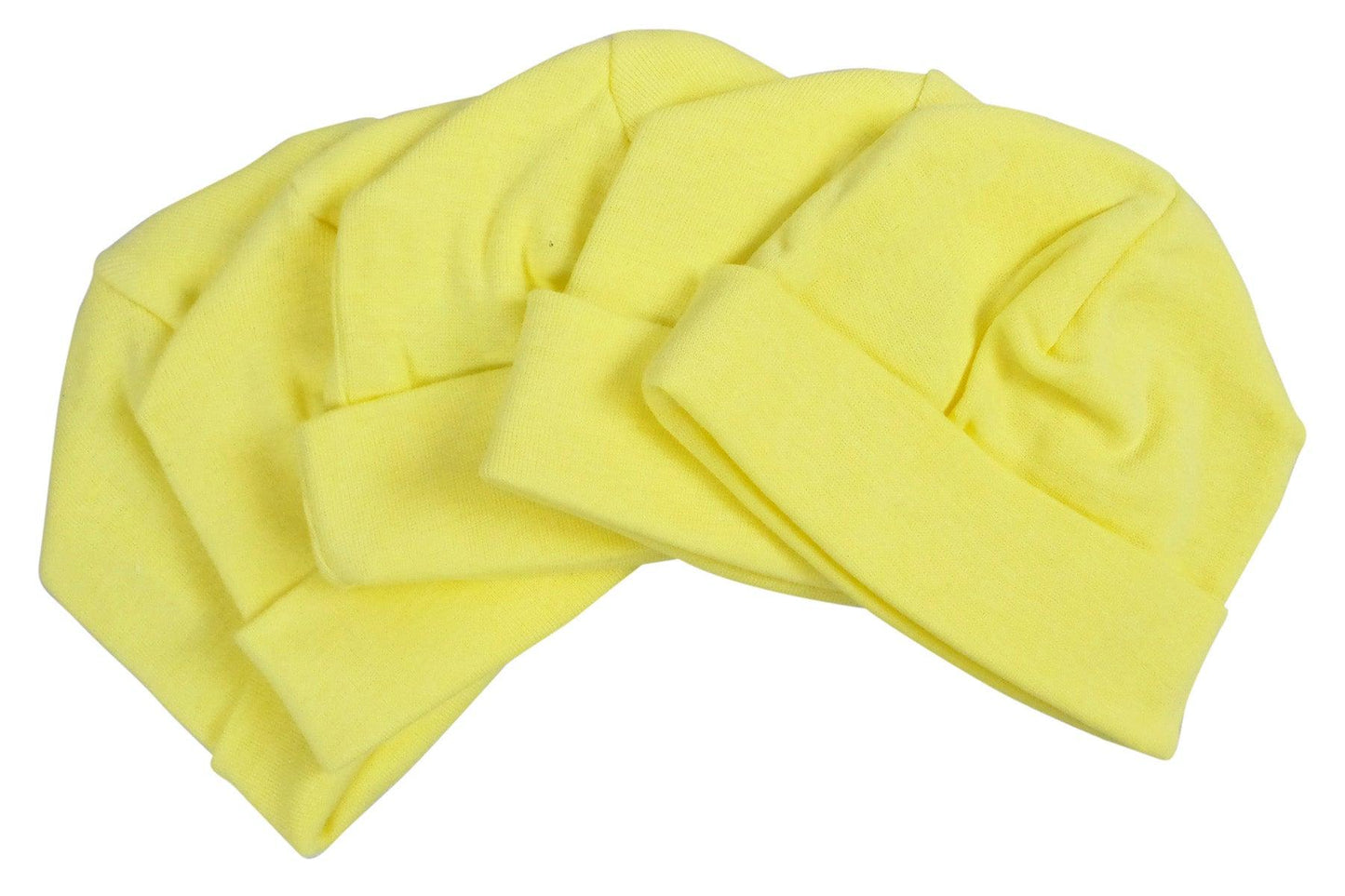 Yellow Baby Cap (pack Of 5) - Loomini