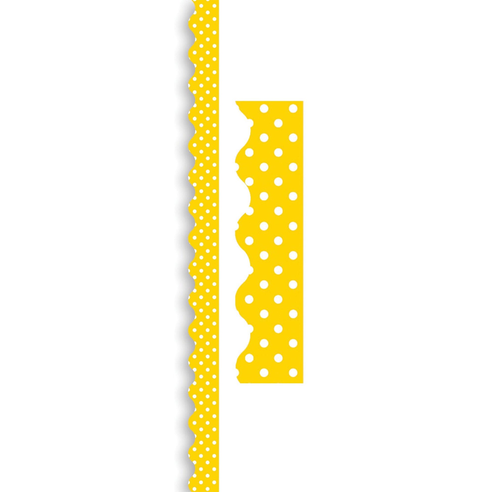 Yellow Mini Polka Dots Border Trim, 35 Feet Per Pack, 6 Packs - Loomini