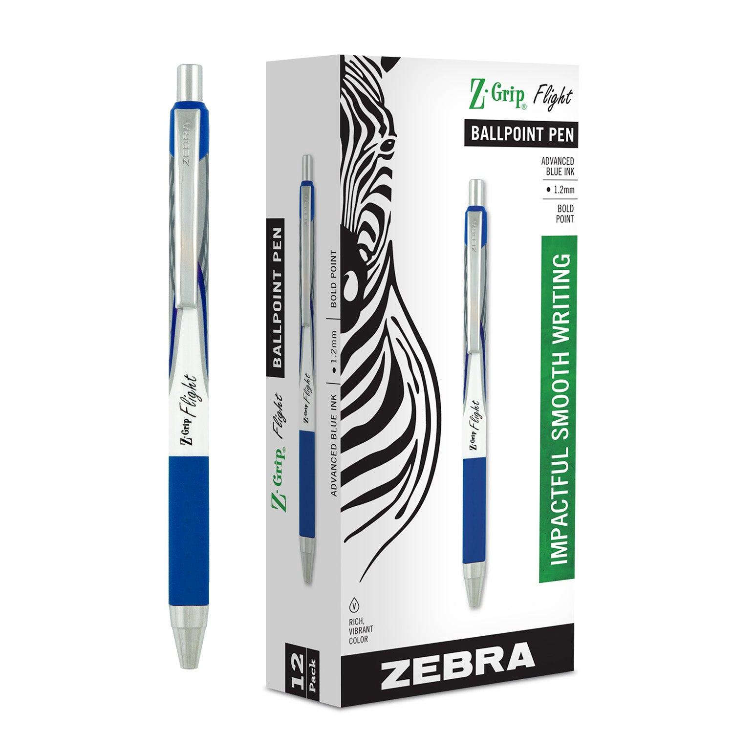 Z-Grip® Flight Ballpoint Retractable Pen 1.2mm, Blue, 12 Per Pack, 2 Packs - Loomini