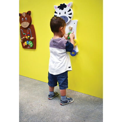 Zebra Activity Wall Panel - Toddler Activity Center - Loomini
